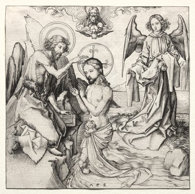 Chrzest Chrystusa w Jordanie autorstwa Martin Schongauer