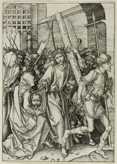 Niesienie krzyża, z Męki Pańskiej autorstwa Martin Schongauer