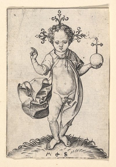 Dzieciątko Jezus z kulą, 1469-1482. autorstwa Martin Schongauer