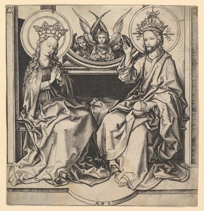 Intronizacja Najświętszej Marii Panny, ca. 1435-1491. autorstwa Martin Schongauer
