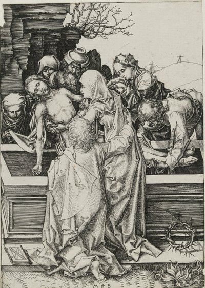Złożenie do grobu, koniec XV wieku autorstwa Martin Schongauer