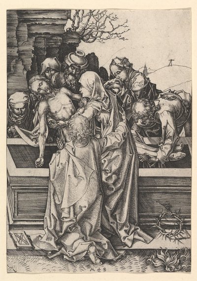 Złożenie do grobu Chrystusa, ca. 1435-1491. autorstwa Martin Schongauer