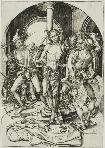 Biczowanie, z „Pasji” autorstwa Martin Schongauer