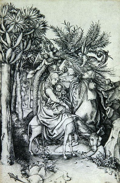 Ucieczka do Egiptu (rycina) autorstwa Martin Schongauer