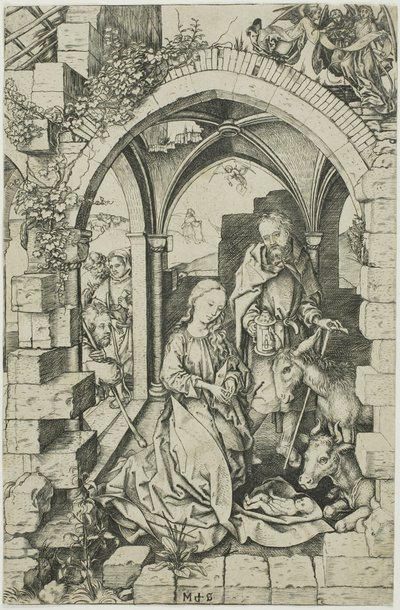 Narodzenia, z Życia Dziewicy autorstwa Martin Schongauer