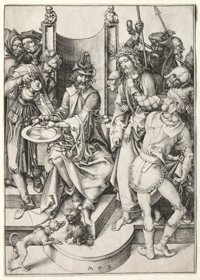 Pasja: Chrystus przed Piłatem autorstwa Martin Schongauer