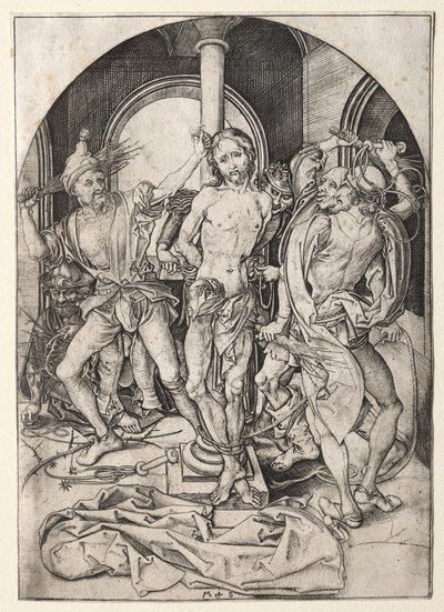 Męka Jezusa Chrystusa: Biczowanie. autorstwa Martin Schongauer