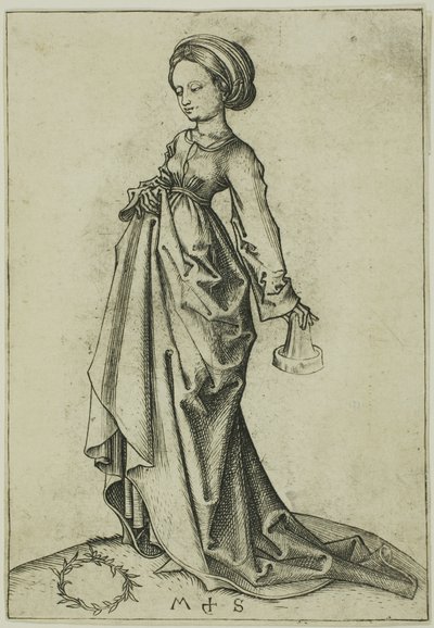 Druga głupia dziewica autorstwa Martin Schongauer