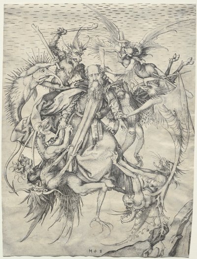 Kuszenie św. Antoniego autorstwa Martin Schongauer