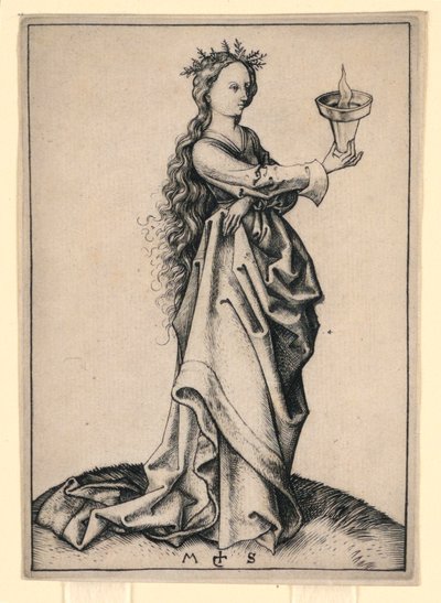 Trzecia mądra dziewica autorstwa Martin Schongauer