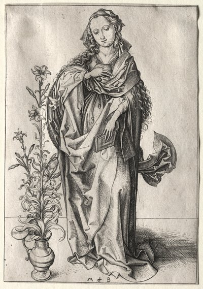 Dziewica Zwiastowania. autorstwa Martin Schongauer