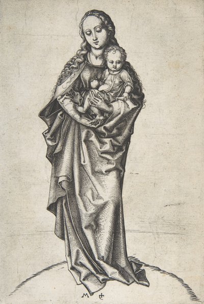 Dziewica z Dzieciątkiem z Jabłkiem, ca. 1475 r., ok. 1475 r. 1475. autorstwa Martin Schongauer