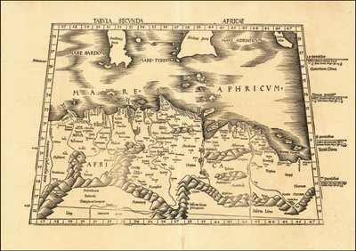 1513 Druga mapa Afryki Ptolemeusza autorstwa Martina Waldseemüllera autorstwa Martin Waldseemuller