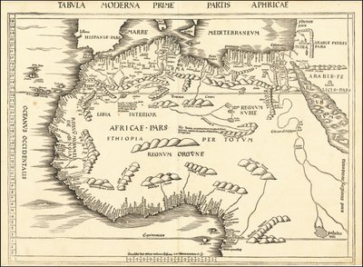 Mapa Afryki Północnej z 1513 r. autorstwa Martina Waldseemüllera autorstwa Martin Waldseemuller