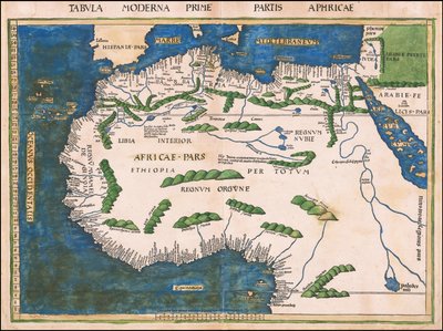 Mapa Afryki Północnej i Zachodniej z 1513 r. autorstwa Martina Waldseemüllera autorstwa Martin Waldseemuller