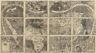 Mapa świata Universalis Cosmographia, 1507 autorstwa Martin Waldseemuller