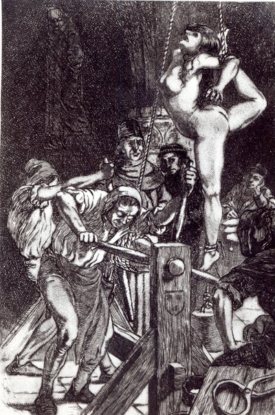 Kara czarownicy, 1911 litho autorstwa Martin van Maele