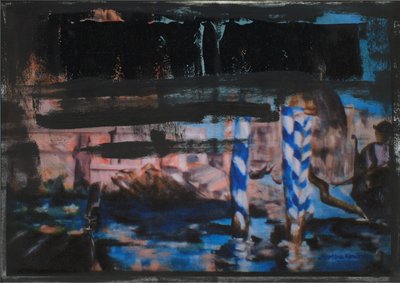 Grand Canal Abstrakcja Czarny 1 autorstwa Martina Konitzky