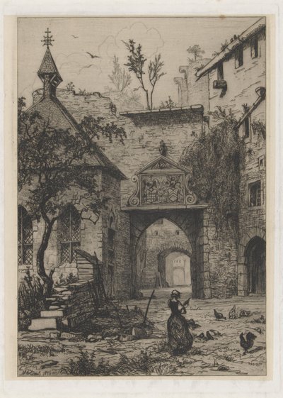 Wejście do zamku Hollenfeltz autorstwa Martinus Antonius Kuytenbrouwer jr.