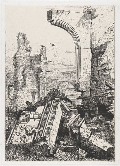 Ruiny zamku Bourscheid autorstwa Martinus Antonius Kuytenbrouwer jr.