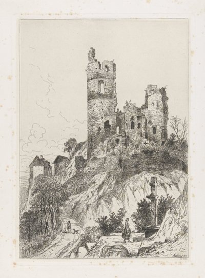 Wieża zamku Falkenstein autorstwa Martinus Antonius Kuytenbrouwer jr.