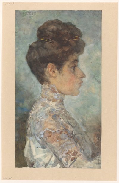 Portret Lizzy, z profilu po prawej autorstwa Martinus van Andringa