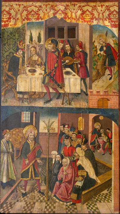 Św. Krzysztof żegnający króla, który bał się szatana; Święty Krzysztof i jego nawróceni autorstwa Martín de Soria
