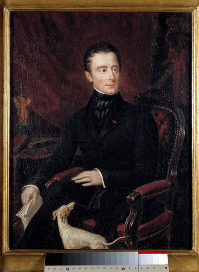 Portret francuskiego poety Alphonse de Lamartine (1790-1869) Obraz Marianne Lamartine (XIX wiek). Paryż. Muzeum Życia Romantycznego autorstwa Mary Ann Elisa Lamartine