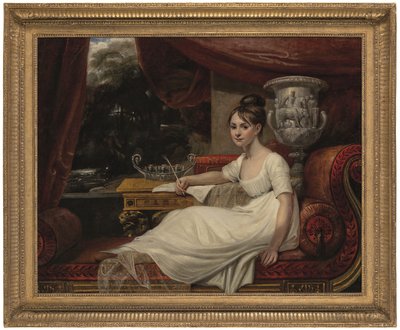 Portret Eleanor Anne Porden, Lady Franklin (1795-1825), na szezlongu (olej na płótnie) autorstwa Mary Ann Flaxman