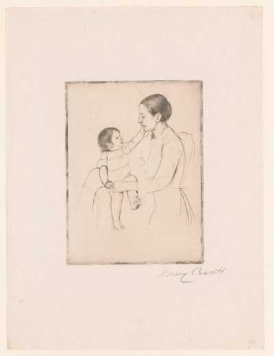 Miłość Pieszczoty Matka i dziecko autorstwa Mary Cassatt (signed by artist)