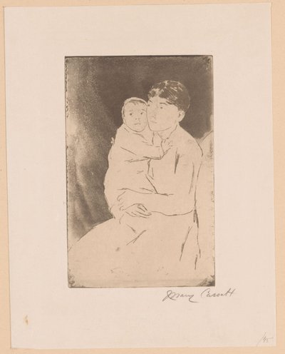 Niania i dziecko Pielęgniarka i dziecko Bill Matka i dziecko autorstwa Mary Cassatt (signed by artist)