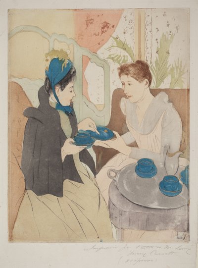 Popołudniowe przyjęcie herbaciane autorstwa Mary Cassatt