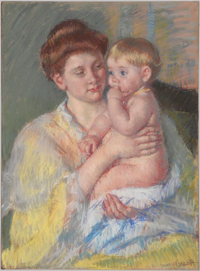 Mały Janek z palcem wskazującym w ustach autorstwa Mary Cassatt