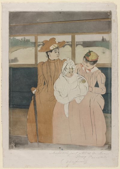 W Omnibusie, 1890-91. autorstwa Mary Cassatt
