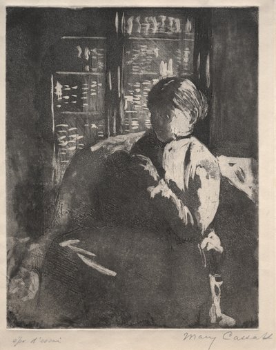 Dziewiarstwo w Bibliotece, ok. godz. 1881. autorstwa Mary Cassatt
