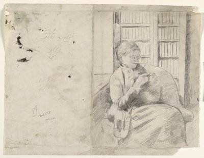 Dzianie w Bibliotece recto, ok. godz. 1881. autorstwa Mary Cassatt