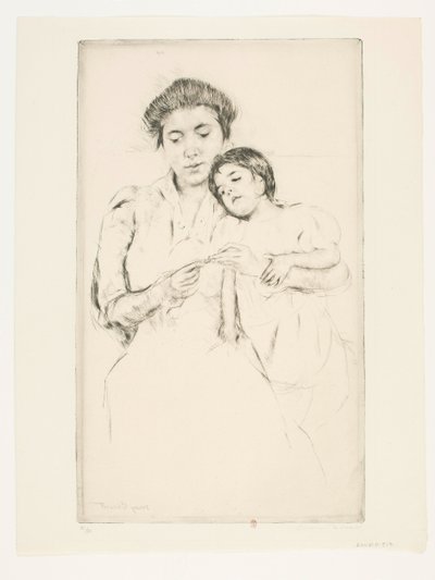 Lekcja szydełkowania autorstwa Mary Cassatt