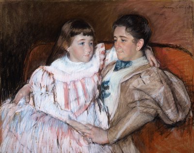Louisine Havemeyer i jej córka Electra, 1895 (pastel na papierze) autorstwa Mary Cassatt