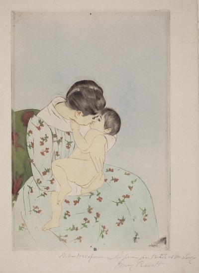 Pocałunek matki autorstwa Mary Cassatt