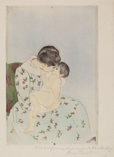 Pocałunek Matki, 1890-1891. autorstwa Mary Cassatt