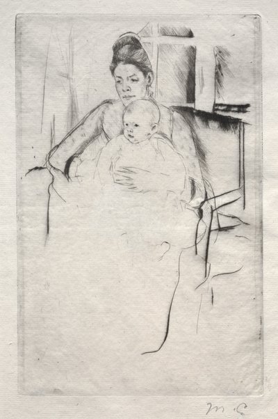 Pani Gardner Cassatt i jej dziecko siedzące pod oknem, ok. 1930 r. 1887. autorstwa Mary Cassatt