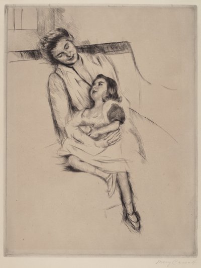 Reine i Margot siedzą na sofie nr 2, ok. 1930 r. 1902. autorstwa Mary Cassatt