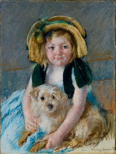Sara ze swoim psem autorstwa Mary Cassatt