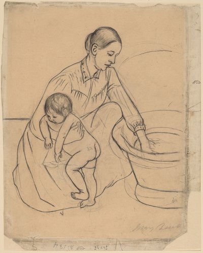 Łaźnia [recto], 1890-1891. autorstwa Mary Cassatt
