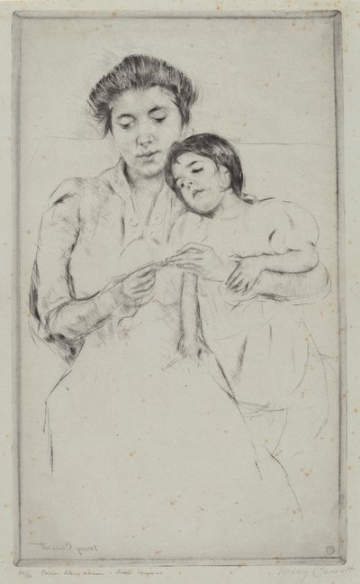 Lekcja szydełkowania autorstwa Mary Cassatt