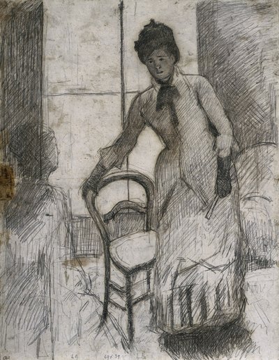 Visitor recto, ok. godz. 1881. autorstwa Mary Cassatt