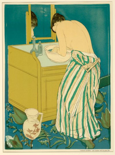 Kąpiąca się kobieta (plakat) autorstwa Mary Cassatt