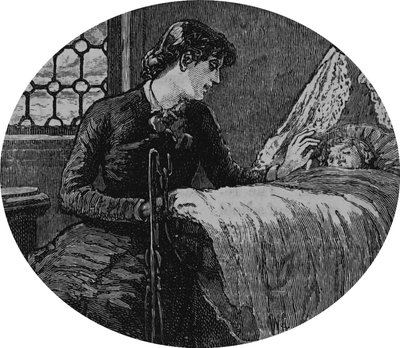 Matka sprawdzająca swoje śpiące dziecko autorstwa Mary Ellen Edwards