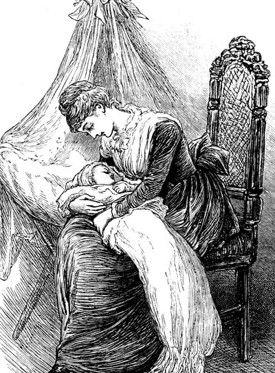 Młoda matka przytulająca swoje dziecko autorstwa Mary Ellen Edwards