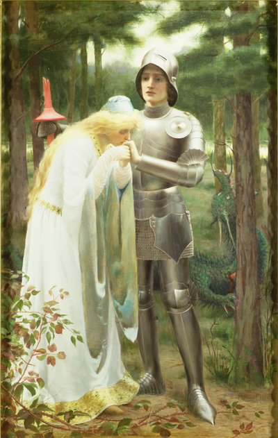 Britomart i Amoret autorstwa Mary F. Raphael